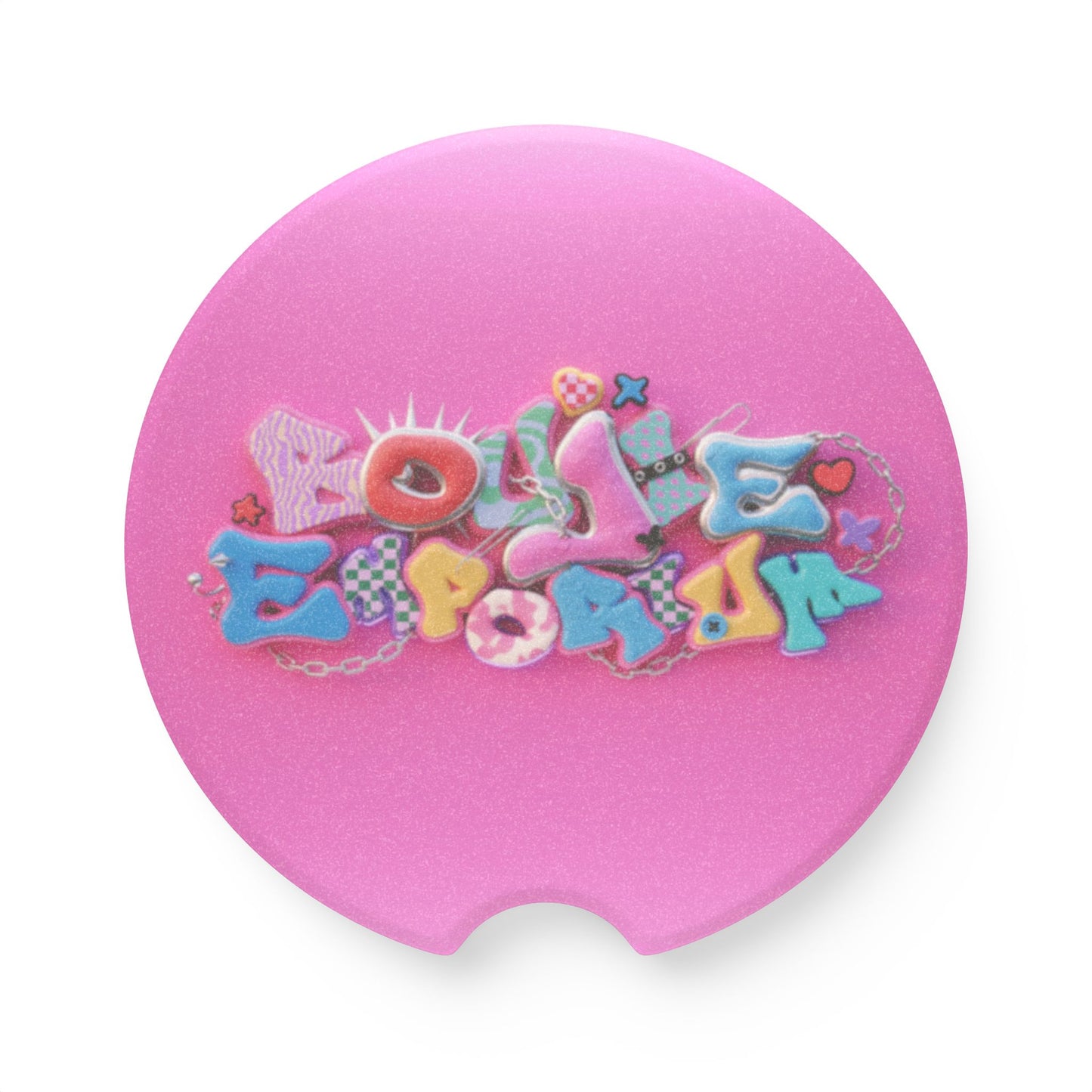 Boujie Emporium Logo Car Coasters (Light Pink Background)