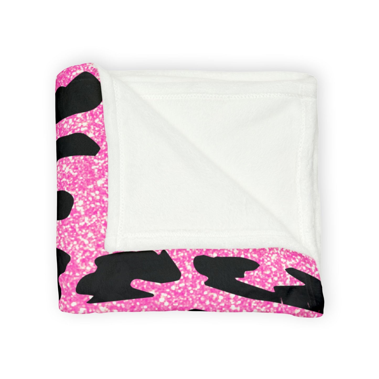 Pink And Black Sparkly Cheetah Print Polyester Blanket