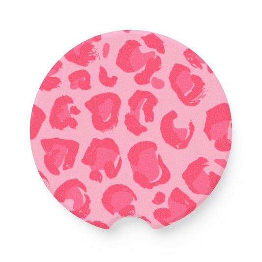 Pink Cheetah Print Car Coasters