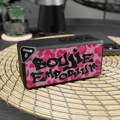 Pink Cheetah Print Boujie Emporium Logo Bluetooth Mini Speaker