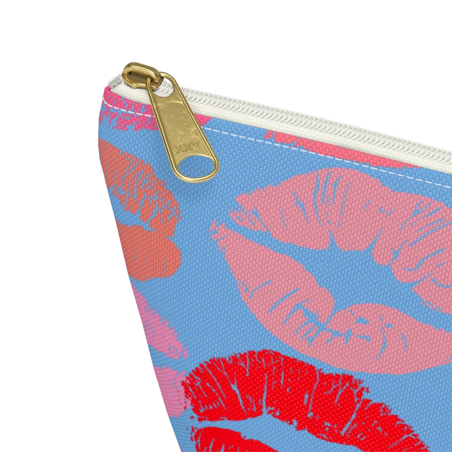 Lipstick Print Accessory Pouch (Blue Background)