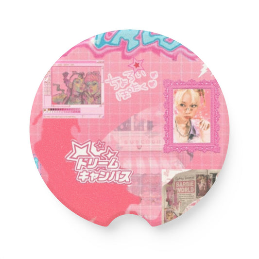 Pink Kawaii Inspired Car Coasters