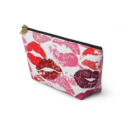 Lipstick Print Accessory Pouch (White Background)