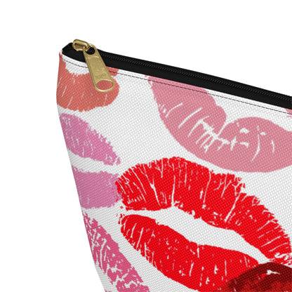 Lipstick Print Accessory Pouch (White Background)