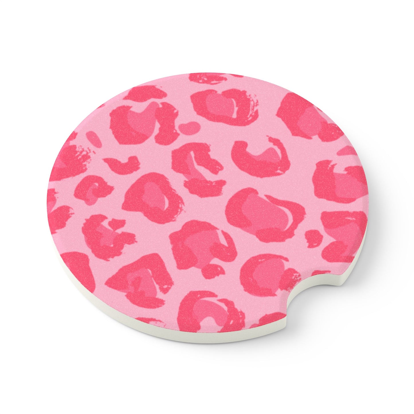 Pink Cheetah Print Car Coasters