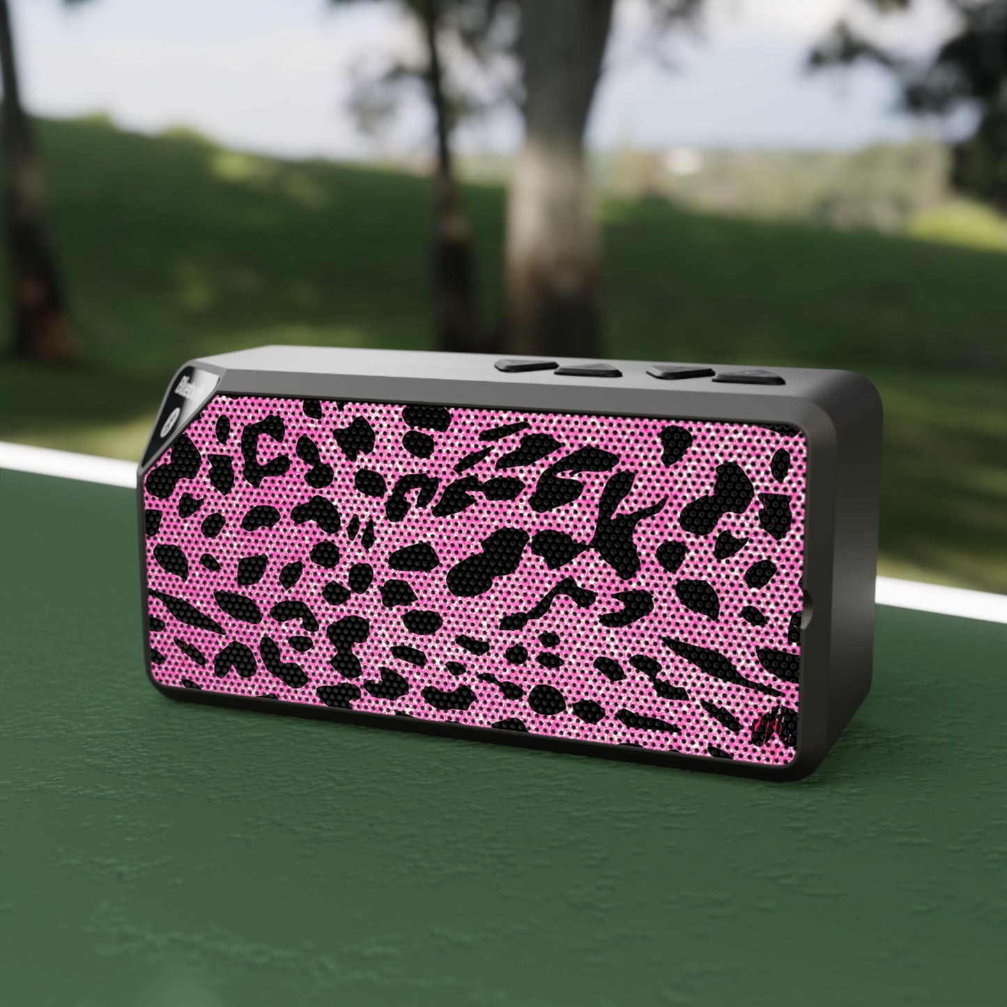 Pink And Black Sparkly Cheetah Print Bluetooth Mini Speaker