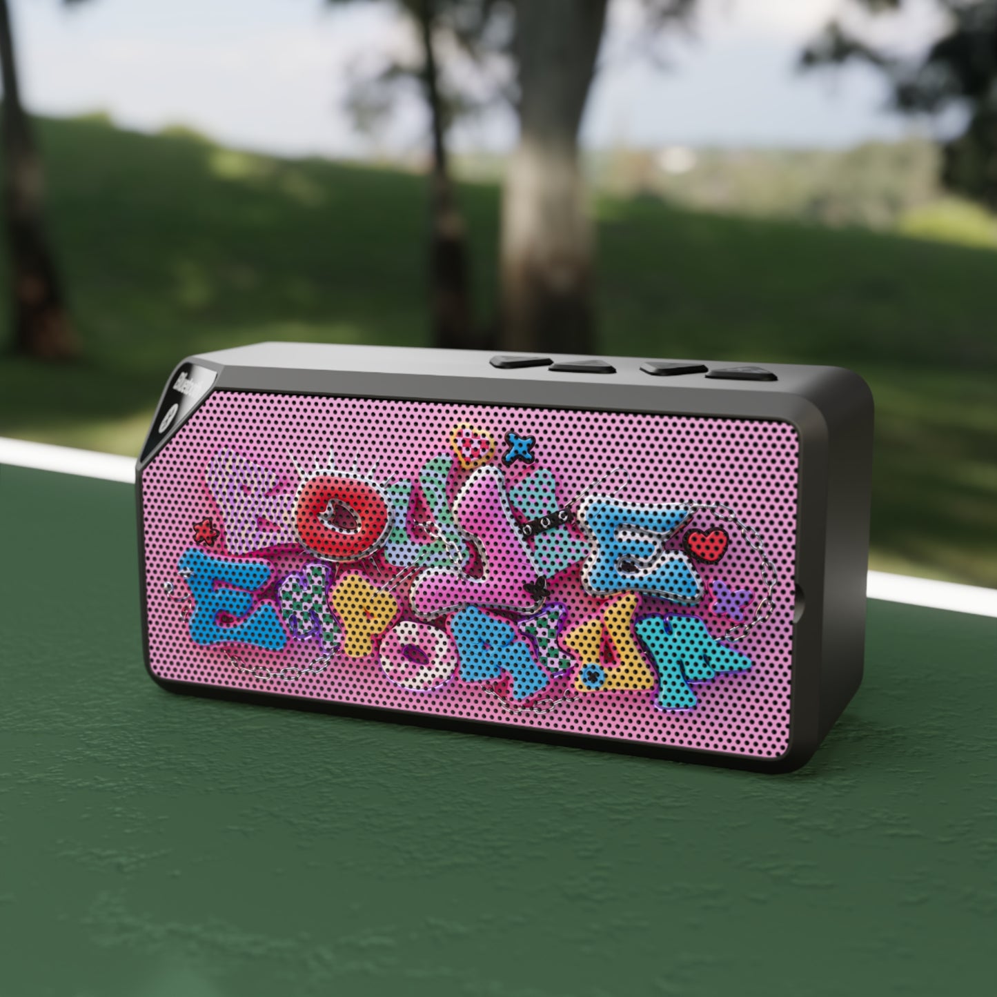 Boujie Emporium Logo Bluetooth Mini Speaker (Light Pink Background)