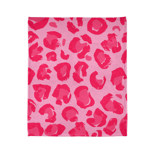 Pink Cheetah Print Polyester Blanket