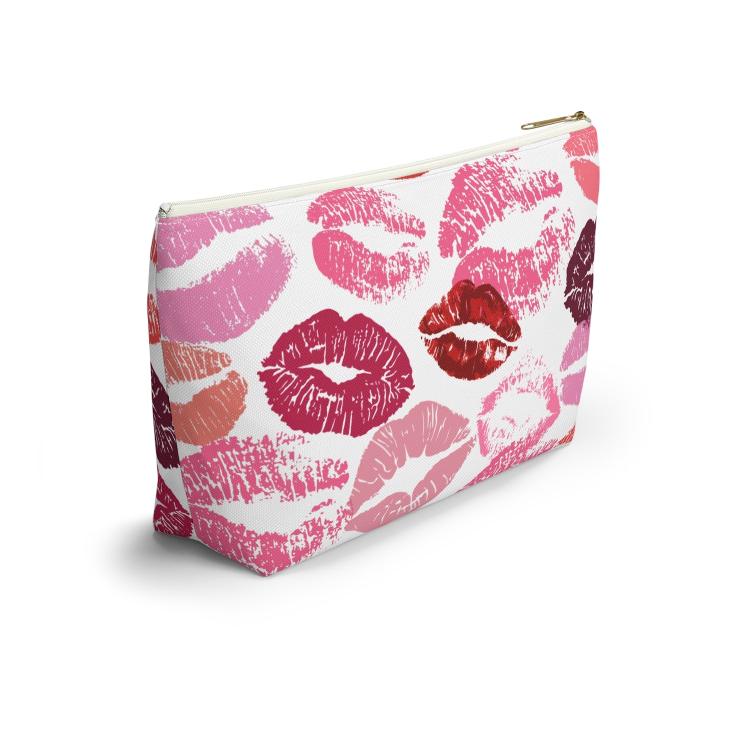 Lipstick Print Accessory Pouch (White Background)