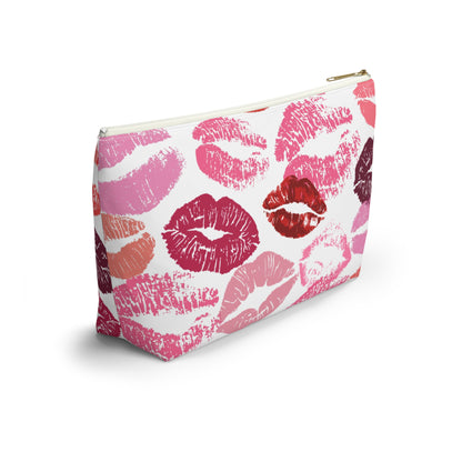 Lipstick Print Accessory Pouch (White Background)