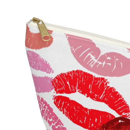 Lipstick Print Accessory Pouch (White Background)