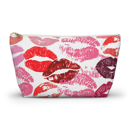 Lipstick Print Accessory Pouch (White Background)