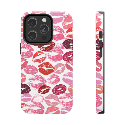 Lipstick Print iPhone Cases (White Background)