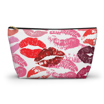 Lipstick Print Accessory Pouch (White Background)