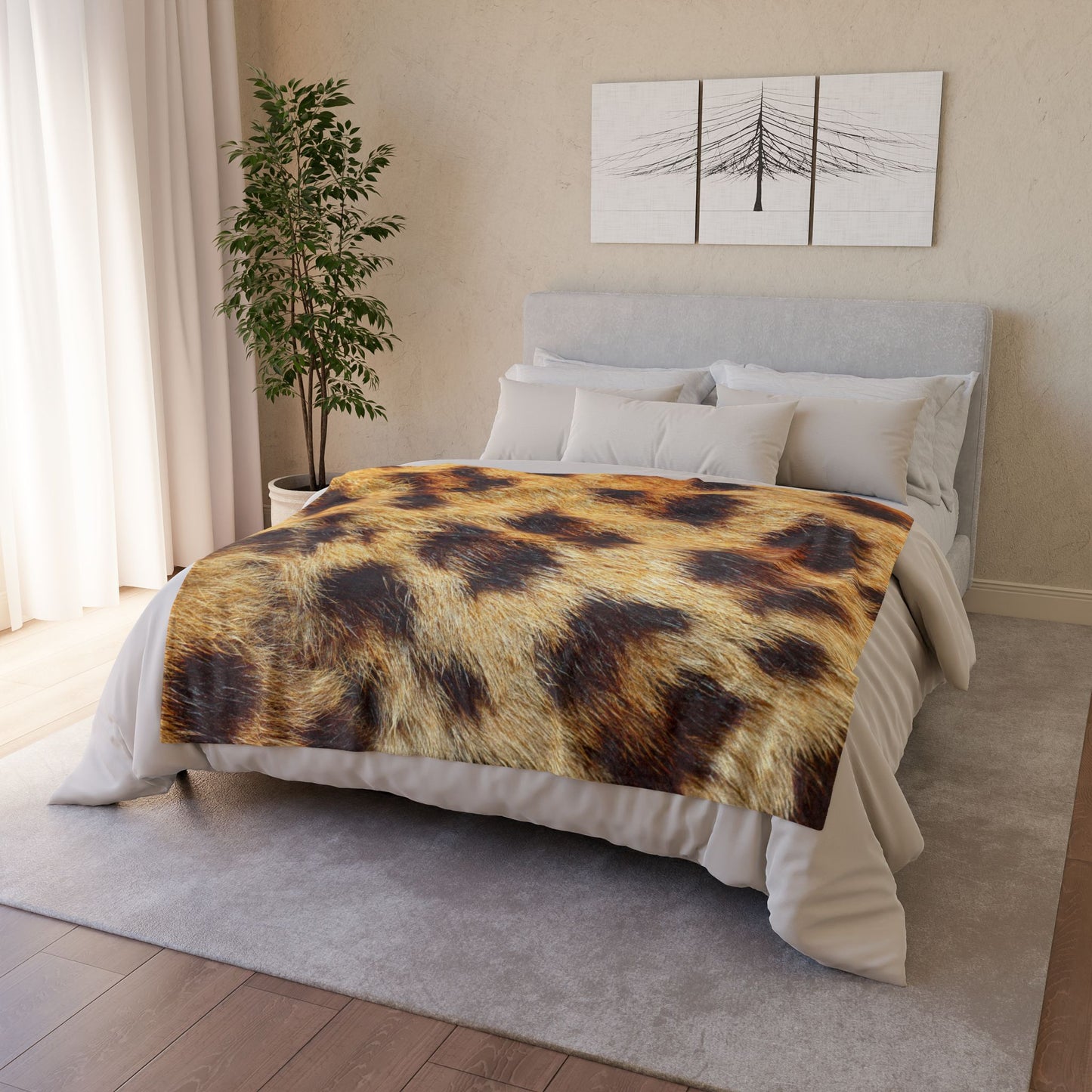 Cheetah Print Polyester Blanket